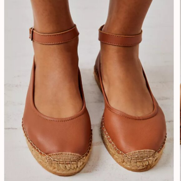 Free People Mason Ballet Espadrille Flats, Tan, Size 41 EU/10 US